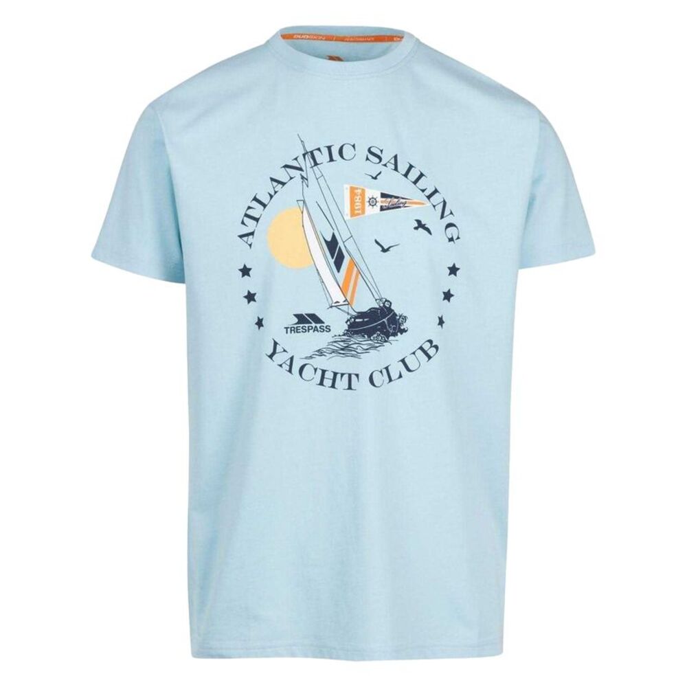 Trespass Mens Cedarf Lettering Crew Neck / Seafoam